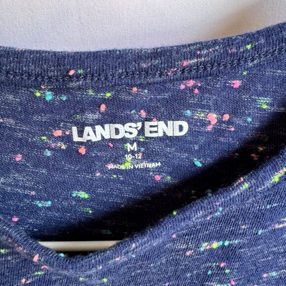 Lands End Girls Blue w/Rainbow Sprinkles Stretch Drop Tail Size 10-12 Med. - Picture 3 of 11